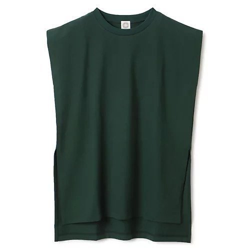 【オーシバル/ORCIVAL】のSLEEVELESS SHORT P.O. インテリア・キッズ・メンズ・レディースファッション・服の通販 founy(ファニー) 　ファッション　Fashion　レディースファッション　WOMEN　トップス・カットソー　Tops/Tshirt　スリット　Slit　ノースリーブ　No Sleeve　ボックス　Box　定番　Standard　洗える　Washable　GREEN|ID: prp329100004553169 ipo3291000000032349236