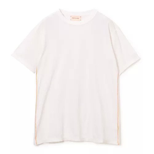 【メヤメ/MEYAME】のサイドステッチTシャツ インテリア・キッズ・メンズ・レディースファッション・服の通販 founy(ファニー) 　ファッション　Fashion　レディースファッション　WOMEN　トップス・カットソー　Tops/Tshirt　シャツ/ブラウス　Shirts/Blouses　ロング / Tシャツ　T-Shirts　シンプル　Simple　フォルム　Form　ベーシック　Basic　【別注】BEIGE|ID: prp329100004553198 ipo3291000000032182451