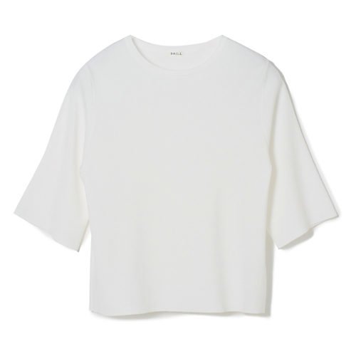 【ブリル/BRILL】の五分袖ニットプルオーバー インテリア・キッズ・メンズ・レディースファッション・服の通販 founy(ファニー) 　ファッション　Fashion　レディースファッション　Fashion for Women　トップス・カットソー　Cut & Sew Tops　ニット　Knit Tops & Sweaters　カジュアルプルオーバー・ニットトップス　Pullovers & Knit Tops / Casual Pullovers　クール　Cool, Chic　ストレッチ　Stretch, Stretchy Fabric　バランス　Balance, Style Balance　ホワイト|ID: prp329100004553218 ipo3291000000032629870
