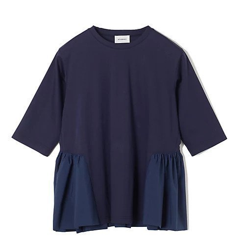 【エクラ/eclat】の切り替えギャザープルオーバー インテリア・キッズ・メンズ・レディースファッション・服の通販 founy(ファニー) 　ファッション　Fashion　レディースファッション　Ladies' Fashion Online　トップス・カットソー　Tops/Tshirt　プルオーバー　Pullover　カットソー　Cut And Sew　ギャザー　Gather　タフタ　Taffeta　フロント　Front　ペプラム　Peplum　エレガント 上品　Elegant　別注　Special Order　洗える　Washable　(別注)ネイビー|ID: prp329100004553228 ipo3291000000032630053