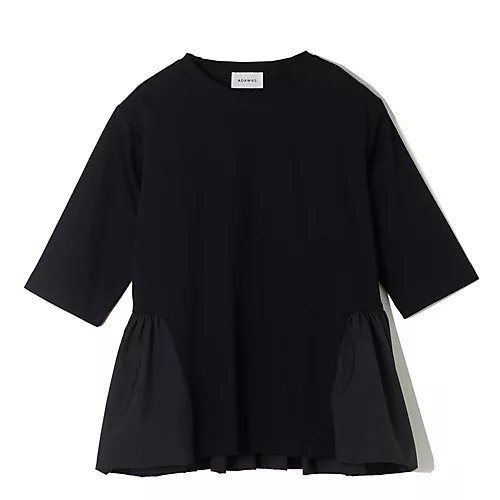 【エクラ/eclat】の切り替えギャザープルオーバー インテリア・キッズ・メンズ・レディースファッション・服の通販 founy(ファニー) 　ファッション　Fashion　レディースファッション　Ladies' Fashion Online　トップス・カットソー　Tops/Tshirt　プルオーバー　Pullover　カットソー　Cut And Sew　ギャザー　Gather　タフタ　Taffeta　フロント　Front　ペプラム　Peplum　エレガント 上品　Elegant　別注　Special Order　洗える　Washable　ブラック|ID: prp329100004553228 ipo3291000000032630057