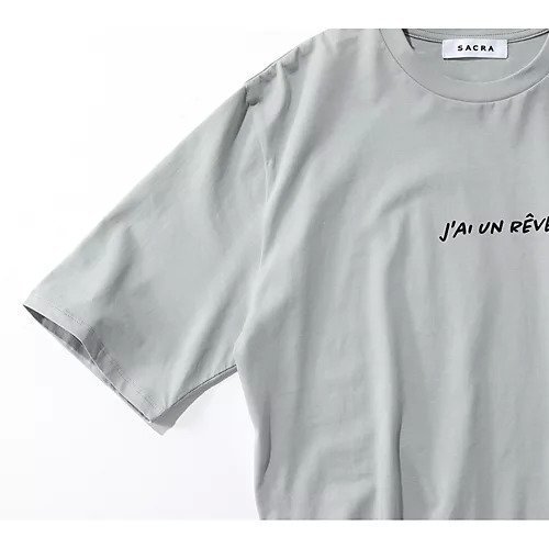 【サクラ/SACRA】のロゴ入りコットンTシャツ 人気、トレンドファッション・服の通販 founy(ファニー) 　ファッション　Fashion　レディースファッション　WOMEN　トップス・カットソー　Tops/Tshirt　シャツ/ブラウス　Shirts/Blouses　ロング / Tシャツ　T-Shirts　バランス　Balance　other-2|ID: prp329100004553243 ipo3291000000032182680