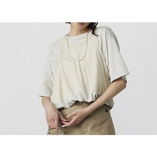 【ジェーンスミス/JANE SMITH】のLAYERED T-SHIRT インテリア・キッズ・メンズ・レディースファッション・服の通販 founy(ファニー) 　ファッション　Fashion　レディースファッション　WOMEN　トップス・カットソー　Tops/Tshirt　シャツ/ブラウス　Shirts/Blouses　ロング / Tシャツ　T-Shirts　シンプル　Simple　タンク　Tank　半袖　Short Sleeve　BEIGE|ID: prp329100004553245 ipo3291000000032182687