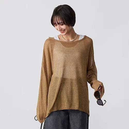 【ブリル/BRILL】のラメニット インテリア・キッズ・メンズ・レディースファッション・服の通販 founy(ファニー) https://founy.com/ ファッション Fashion レディースファッション Fashion for Women トップス・カットソー Cut & Sew Tops ニット Knit Tops & Sweaters シアー Sheer, See-Through リネン Linen, Linen Fabric エレガント 上品 Elegant 夏 Summer |ID: prp329100004553252 ipo3291000000032630318