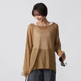 【ブリル/BRILL】 ラメニット人気、トレンドファッション・服の通販 founy(ファニー) ファッション Fashion レディースファッション Fashion for Women トップス・カットソー Cut & Sew Tops ニット Knit Tops & Sweaters シアー Sheer, See-Through リネン Linen, Linen Fabric エレガント 上品 Elegant 夏 Summer |ID:prp329100004553252