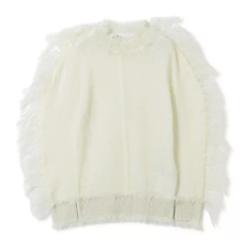 【トーガ/TOGA】のFur tape knit pullover インテリア・キッズ・メンズ・レディースファッション・服の通販 founy(ファニー) 　ファッション　Fashion　レディースファッション　Fashion for Women　トップス・カットソー　Cut & Sew Tops　ニット　Knit Tops & Sweaters　カジュアルプルオーバー・ニットトップス　Pullovers & Knit Tops / Casual Pullovers　2022年　2022　2022-2023秋冬・A/W　Autumn/Winter 2022–23 AW22–23　シンプル　Simple, Minimal　スリーブ　Sleeve, Long Sleeve / Short Sleeve　フェミニン　Feminine, Girly　A/W・秋冬　Autumn/Winter　off white|ID: prp329100004553264 ipo3291000000032704256