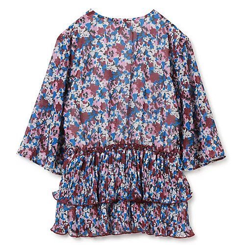 【ガニー/GANNI】のPleated Georgette V-neck Flounce Blouse 人気、トレンドファッション・服の通販 founy(ファニー) 　ファッション　Fashion　レディースファッション　Fashion for Women　トップス・カットソー　Cut & Sew Tops　Vネックトップス　V-Neck Tops / V-Cut Neckline Shirts　2024年　2024　2024春夏・S/S　Spring/Summer 2024 SS24　トレンド　Trend, Trending Now　フロント　Front, Front Design　プリーツ　Pleats, Pleated　ペプラム　Peplum, Flared Hem　ボタニカル　Botanical, Floral Pattern　洗える　Machine Washable　other-2|ID: prp329100004553278 ipo3291000000033511815