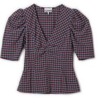 【ガニー/GANNI】のStretch Seersucker V-neck Blouse Racing Red|ID: prp329100004553281 ipo3291000000033511836