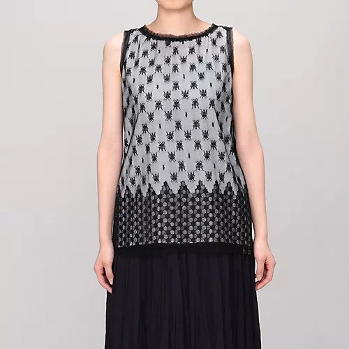 【ルネ/LUNE】のBEE LACE TOP 人気、トレンドファッション・服の通販 founy(ファニー) 　ファッション　Fashion　レディースファッション　WOMEN　ワンピース　Dress　コンビ　Combination　ノースリーブ　No Sleeve　フロント　Front　モチーフ　Motif　ヨーク　Yoke　リボン　Ribbon　レース　Race　 other-1|ID: prp329100004553283 ipo3291000000032182855