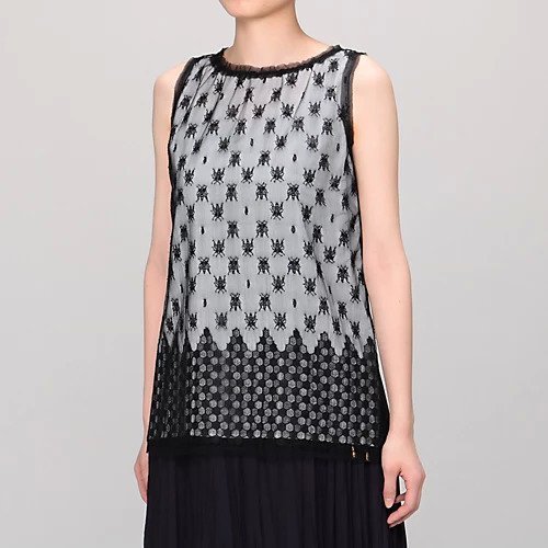 【ルネ/LUNE】のBEE LACE TOP 人気、トレンドファッション・服の通販 founy(ファニー) 　ファッション　Fashion　レディースファッション　WOMEN　ワンピース　Dress　コンビ　Combination　ノースリーブ　No Sleeve　フロント　Front　モチーフ　Motif　ヨーク　Yoke　リボン　Ribbon　レース　Race　other-3|ID: prp329100004553283 ipo3291000000032182858
