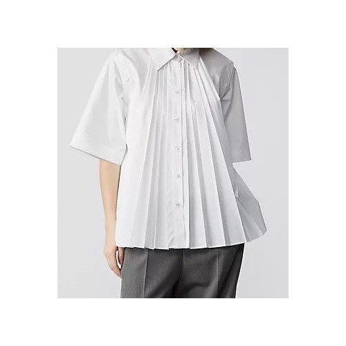 【チノ/CINOH】のSUPIMA C/PE/PU PLEATS SHIRT 人気、トレンドファッション・服の通販 founy(ファニー) 　ファッション　Fashion　レディースファッション　Fashion for Women　トップス・カットソー　Cut & Sew Tops　シャツ・ブラウス・オフィスカジュアル　Elegant Blouses & Button-Ups　2024年　2024　2024春夏・S/S　Spring/Summer 2024 SS24　スーピマ　Supima, Premium Cotton　フロント　Front, Front Design　プリーツ　Pleats, Pleated　other-2|ID: prp329100004553288 ipo3291000000033511856