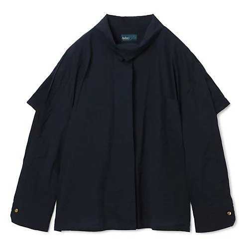 【カラー/kolor】のブラウス インテリア・キッズ・メンズ・レディースファッション・服の通販 founy(ファニー) 　ファッション　Fashion　レディースファッション　Fashion for Women　トップス・カットソー　Cut & Sew Tops　シャツ・ブラウス・オフィスカジュアル　Elegant Blouses & Button-Ups　2023年　2023　2023春夏・S/S　Spring/Summer 2023 SS23　スタンド　Stand Collar, Upright Stand　マニッシュ　Mannish, Boyish　ワーク　Workwear, Utility Style　Navy|ID: prp329100004553296 ipo3291000000033511745