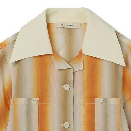 【ウェールズ ボナー/WALES BONNER】のSUNRISE SHORT SLEEVE SHIRT 人気、トレンドファッション・服の通販 founy(ファニー) 　ファッション　Fashion　レディースファッション　WOMEN　トップス・カットソー　Tops/Tshirt　シャツ/ブラウス　Shirts/Blouses　2022年　2022　2022 春夏 S/S　Ss,Spring/Summer,2022　グラデーション　Gradation　シルク　Silk　ストライプ　Stripe　ポケット　Pocket　other-3|ID: prp329100004553300 ipo3291000000032350152
