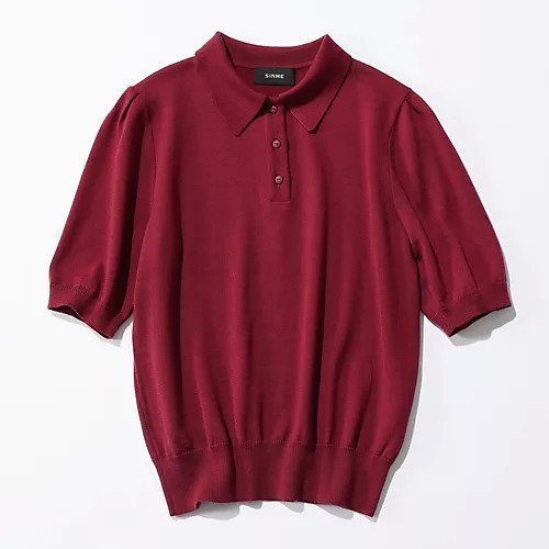 【シンメ/SINME】のポロニット 人気、トレンドファッション・服の通販 founy(ファニー) 　ファッション　Fashion　レディースファッション　Ladies' Fashion Online　トップス・カットソー　Tops/Tshirt　ニット　Knit Tops　エレガント 上品　Elegant　クラシカル　Classical　シンプル　Simple　スリーブ　Sleeve　ドレープ　Drape　ハーフ　Half　フラット　Flat　ポロシャツ　Polo Shirt　リュクス　Luxe　洗える　Washable　other-2|ID: prp329100004553301 ipo3291000000032630612