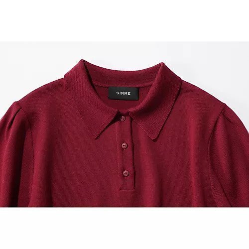 【シンメ/SINME】のポロニット 人気、トレンドファッション・服の通販 founy(ファニー) 　ファッション　Fashion　レディースファッション　Ladies' Fashion Online　トップス・カットソー　Tops/Tshirt　ニット　Knit Tops　エレガント 上品　Elegant　クラシカル　Classical　シンプル　Simple　スリーブ　Sleeve　ドレープ　Drape　ハーフ　Half　フラット　Flat　ポロシャツ　Polo Shirt　リュクス　Luxe　洗える　Washable　other-3|ID: prp329100004553301 ipo3291000000032630614