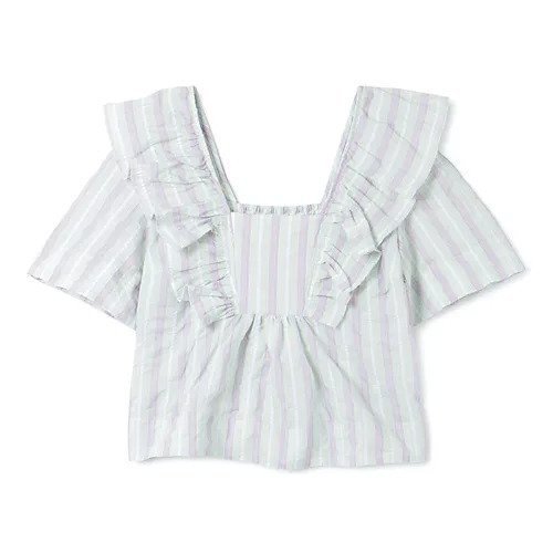 【ガニー/GANNI】のStripe Seersucker Ruffle Blouse 人気、トレンドファッション・服の通販 founy(ファニー) 　ファッション　Fashion　レディースファッション　WOMEN　2023年　2023　2023-2024秋冬・A/W　Aw/Autumn/Winter//Fw/Fall-Winter/2023-2024　ストライプ　Stripe　デコルテ　Decolletage　バランス　Balance　パステル　Pastel　ラッフル　Raffle　今季　This Season　洗える　Washable　 other-1|ID: prp329100004553303 ipo3291000000032182955