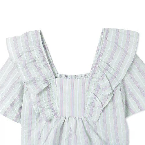 【ガニー/GANNI】のStripe Seersucker Ruffle Blouse 人気、トレンドファッション・服の通販 founy(ファニー) 　ファッション　Fashion　レディースファッション　WOMEN　2023年　2023　2023-2024秋冬・A/W　Aw/Autumn/Winter//Fw/Fall-Winter/2023-2024　ストライプ　Stripe　デコルテ　Decolletage　バランス　Balance　パステル　Pastel　ラッフル　Raffle　今季　This Season　洗える　Washable　other-3|ID: prp329100004553303 ipo3291000000032182958