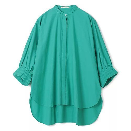 【ヌキテパ/NE QUITTEZ PAS】のFINE POPLIN SLLEVE EMB SHIRTS インテリア・キッズ・メンズ・レディースファッション・服の通販 founy(ファニー) 　ファッション　Fashion　レディースファッション　Fashion for Women　トップス・カットソー　Cut & Sew Tops　シャツ・ブラウス・オフィスカジュアル　Elegant Blouses & Button-Ups　バランス　Balance, Style Balance　フロント　Front, Front Design　モダン　Modern, Contemporary　洗える　Machine Washable　GREEN|ID: prp329100004553307 ipo3291000000035651718