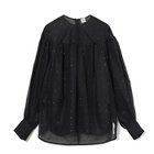 【バウト/BOWTE】のグリッターラメシアーブラウス 人気、トレンドファッション・服の通販 founy(ファニー) ファッション Fashion レディースファッション Ladies' Fashion Online トップス・カットソー Tops/Tshirt シャツ/ブラウス Shirts/Blouses オーガンジー Organdy ギャザー Gather シアー Sheer スカラップ Scalloped スリーブ Sleeve フェミニン Feminine thumbnail ブラック|ID: prp329100004553308 ipo3291000000032630856