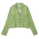 【ガニー/GANNI】のCrinkled Satin Cropped Blazer Shirt Going Green|ID: prp329100004553318 ipo3291000000032350315