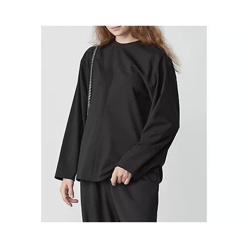 【ブラミンク/BLAMINK】のウールクルーネックロングスリーブブラウス 人気、トレンドファッション・服の通販 founy(ファニー) 　ファッション　Fashion　レディースファッション　Fashion for Women　トップス・カットソー　Cut & Sew Tops　シャツ・ブラウス・オフィスカジュアル　Elegant Blouses & Button-Ups　2023年　2023　2023-2024秋冬・A/W　Autumn/Winter 2023–24 AW23–24　リラックス　Relax, Relaxed Fit　other-2|ID: prp329100004553323 ipo3291000000033526307