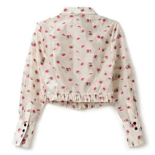 【ガニー/GANNI】のOrganza Jacquard Shirt 人気、トレンドファッション・服の通販 founy(ファニー) 　ファッション　Fashion　レディースファッション　WOMEN　トップス・カットソー　Tops/Tshirt　シャツ/ブラウス　Shirts/Blouses　2024年　2024　2024春夏・S/S　Ss,Spring/Summer,2024　カフス　Cuffs　コンパクト　Compact　フリル　Frills　ボレロ　Bolero　モチーフ　Motif　ロング　Long　洗える　Washable　other-2|ID: prp329100004553336 ipo3291000000032350434