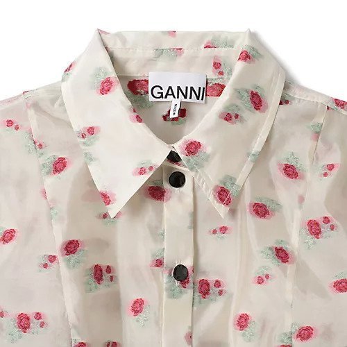【ガニー/GANNI】のOrganza Jacquard Shirt 人気、トレンドファッション・服の通販 founy(ファニー) 　ファッション　Fashion　レディースファッション　WOMEN　トップス・カットソー　Tops/Tshirt　シャツ/ブラウス　Shirts/Blouses　2024年　2024　2024春夏・S/S　Ss,Spring/Summer,2024　カフス　Cuffs　コンパクト　Compact　フリル　Frills　ボレロ　Bolero　モチーフ　Motif　ロング　Long　洗える　Washable　other-3|ID: prp329100004553336 ipo3291000000032350435