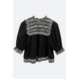 【シー ニューヨーク/Sea NEW YORK】のAMINA EMBROIDERY PUFF SLV TOP 人気、トレンドファッション・服の通販 founy(ファニー) ファッション Fashion レディースファッション Fashion for Women ワンピース Dresses シャーリング Shirring, Ruched スリーブ Sleeve, Long Sleeve / Short Sleeve モノトーン Monotone, Black and White リラックス Relax, Relaxed Fit |ID:prp329100004553341