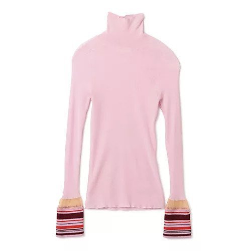 【トーガ/TOGA】のHigh gauge knit high neck インテリア・キッズ・メンズ・レディースファッション・服の通販 founy(ファニー) 　ファッション　Fashion　レディースファッション　Fashion for Women　トップス・カットソー　Cut & Sew Tops　ニット　Knit Tops & Sweaters　2024年　2024　2024春夏・S/S　Spring/Summer 2024 SS24　スウェット / スエット　Sweatshirt, Sweatwear　ストレッチ　Stretch, Stretchy Fabric　ハイネック　High Neck, Mock Neck　ベスト　Vest, Waistcoat　ボーダー　Border, Stripe　PINK|ID: prp329100004553346 ipo3291000000033512110