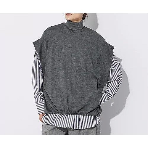 【コグ ザビッグスモーク/COGTHEBIGSMOKE】のKENNA FRENCH HIGH-NECK TOP インテリア・キッズ・メンズ・レディースファッション・服の通販 founy(ファニー) 　ファッション　Fashion　レディースファッション　WOMEN　ワンピース　Dress　アンサンブル　Ensemble　カッティング　Cutting　カーディガン　Cardigan　コンパクト　Compact　ストレッチ　Stretch　ハイネック　High Neck　フィット　Fit　チャコール|ID: prp329100004553347 ipo3291000000032183150