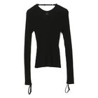 【クレージュ/COURREGES】のELASTIC WRISTS RIB KNIT SWEATER BLACK|ID: prp329100004553348 ipo3291000000033512161