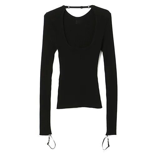 【クレージュ/COURREGES】のELASTIC WRISTS RIB KNIT SWEATER 人気、トレンドファッション・服の通販 founy(ファニー) 　ファッション　Fashion　レディースファッション　Fashion for Women　トップス・カットソー　Cut & Sew Tops　ニット　Knit Tops & Sweaters　レディースパーカー・カジュアルフーディー　Casual Hoodies & Sweatshirts　スウェット・クルーネックトップス　Sweatshirts & Crewnecks / Relaxed Fit Sweat Tops　2023年　2023　2023-2024秋冬・A/W　Autumn/Winter 2023–24 AW23–24　アクセサリー　Fashion Accessories　コンパクト　Compact, Small Size　シンプル　Simple, Minimal　フィット　Fit, Slim Fit　リブニット　Rib Knit, Ribbed Knit　洗える　Machine Washable　other-2|ID: prp329100004553348 ipo3291000000033512162