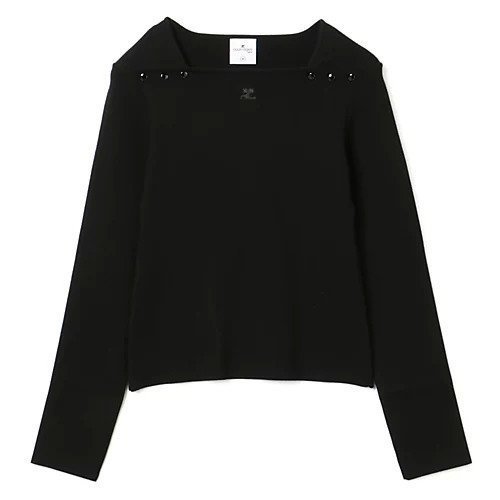 【クレージュ/COURREGES】のNECKLINE MILANO KNIT SWEATER 人気、トレンドファッション・服の通販 founy(ファニー) 　ファッション　Fashion　レディースファッション　Fashion for Women　トップス・カットソー　Cut & Sew Tops　ニット　Knit Tops & Sweaters　レディースパーカー・カジュアルフーディー　Casual Hoodies & Sweatshirts　スウェット・クルーネックトップス　Sweatshirts & Crewnecks / Relaxed Fit Sweat Tops　2023年　2023　2023-2024秋冬・A/W　Autumn/Winter 2023–24 AW23–24　クラシカル　Classical, Vintage-Inspired　スクエア　Square, Square Shape　ミラノ　Milano Style, Italian-Inspired　洗える　Machine Washable　 other-1|ID: prp329100004553365 ipo3291000000033327875