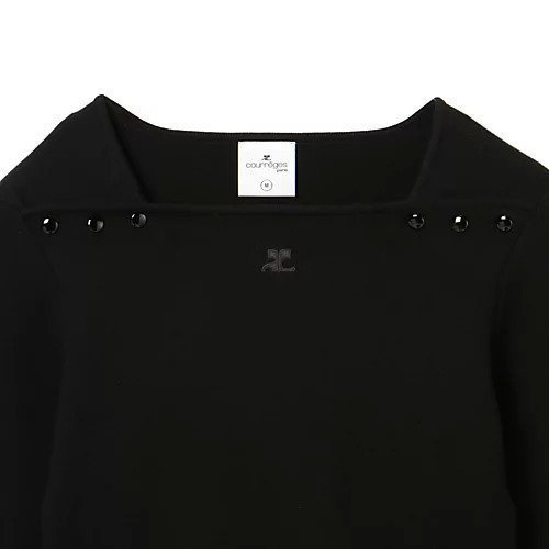 【クレージュ/COURREGES】のNECKLINE MILANO KNIT SWEATER 人気、トレンドファッション・服の通販 founy(ファニー) 　ファッション　Fashion　レディースファッション　Fashion for Women　トップス・カットソー　Cut & Sew Tops　ニット　Knit Tops & Sweaters　レディースパーカー・カジュアルフーディー　Casual Hoodies & Sweatshirts　スウェット・クルーネックトップス　Sweatshirts & Crewnecks / Relaxed Fit Sweat Tops　2023年　2023　2023-2024秋冬・A/W　Autumn/Winter 2023–24 AW23–24　クラシカル　Classical, Vintage-Inspired　スクエア　Square, Square Shape　ミラノ　Milano Style, Italian-Inspired　洗える　Machine Washable　other-3|ID: prp329100004553365 ipo3291000000033327882