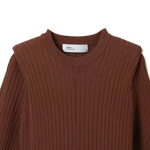 【トーガ/TOGA】のRib knit top 人気、トレンドファッション・服の通販 founy(ファニー) 　ファッション　Fashion　レディースファッション　Fashion for Women　トップス・カットソー　Cut & Sew Tops　ニット　Knit Tops & Sweaters　2022年　2022　2022-2023秋冬・A/W　Autumn/Winter 2022–23 AW22–23　コンパクト　Compact, Small Size　フェミニン　Feminine, Girly　フリル　Frill, Ruffle　other-3|ID: prp329100004553375 ipo3291000000033512239