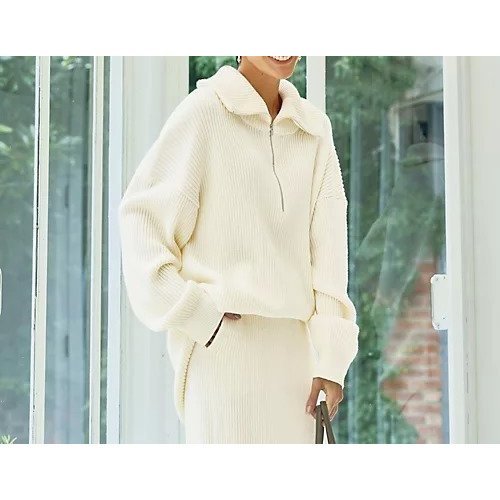 【スローン/SLOANE】の【HPS別注】ハーフZIPリブニット 人気、トレンドファッション・服の通販 founy(ファニー) 　ファッション　Fashion　レディースファッション　WOMEN　トップス・カットソー　Tops/Tshirt　ニット　Knit Tops　ジップ　Zip　タートルネック　Turtleneck　ハーフ　Half　フェイス　Face　マフラー　Scarf　リブニット　Rib Knit　別注　Special Order　other-2|ID: prp329100004553381 ipo3291000000032183303