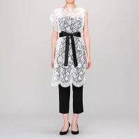 【ルネ/LUNE】のMONROE LACE TUNIC 人気、トレンドファッション・服の通販 founy(ファニー) ファッション Fashion レディースファッション Ladies' Fashion Online トップス・カットソー Tops/Tshirt アシンメトリー Asymmetry シルク Silk チュニック Tunic フェミニン Feminine メッシュ Mesh リボン Ribbon レース Race |ID:prp329100004553398