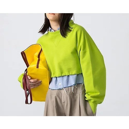 【ジェーンスミス/JANE SMITH】のSHORT CREW NECK SWEAT SHIRT インテリア・キッズ・メンズ・レディースファッション・服の通販 founy(ファニー) 　ファッション　Fashion　レディースファッション　Fashion for Women　トップス・カットソー　Cut & Sew Tops　シャツ・ブラウス・オフィスカジュアル　Elegant Blouses & Button-Ups　レディースパーカー・カジュアルフーディー　Casual Hoodies & Sweatshirts　ロングTシャツ・Tシャツ　Longline T-Shirts & Tees　スウェット・クルーネックトップス　Sweatshirts & Crewnecks / Relaxed Fit Sweat Tops　おすすめ　Recommended / Our Picks　ショート　Short, Short Length　洗える　Machine Washable　ライムグリーン|ID: prp329100004553404 ipo3291000000034617671