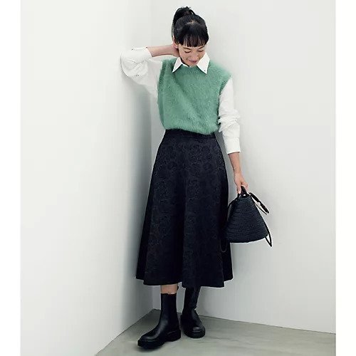 【サキ/saqui】の【LEE DAYS 限定】ペイズリージャガードスカート 人気、トレンドファッション・服の通販 founy(ファニー) 　ファッション　Fashion　レディースファッション　WOMEN　スカート　Skirt　イタリア　Italy　エレガント 上品　Elegant　ジャカード　Jacquard　ストレッチ　Stretch　スペシャル　Special　フレア　Flare　ペイズリー　Paisley　ミモレ　Mimore　リアル　Real　別注　Special Order　無地　Plain Color　other-2|ID: prp329100004553426 ipo3291000000032351426