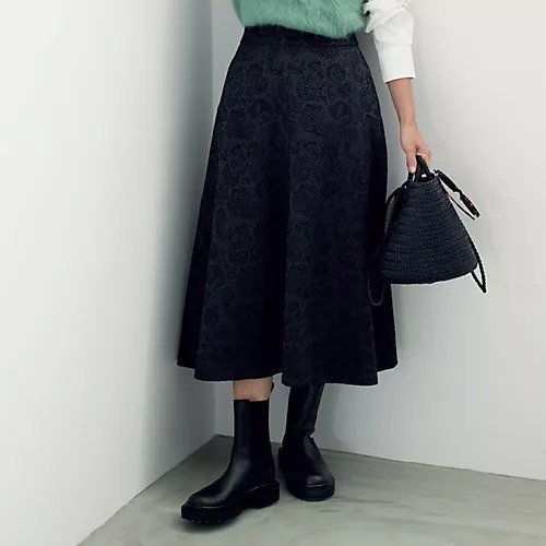【サキ/saqui】の【LEE DAYS 限定】ペイズリージャガードスカート 人気、トレンドファッション・服の通販 founy(ファニー) 　ファッション　Fashion　レディースファッション　Fashion for Women　スカート　Skirts　イタリア　Italy　エレガント 上品　Elegant　ジャカード／ジャガード　Jacquard, Woven Pattern　ストレッチ　Stretch, Stretchy Fabric　スペシャル　Special, Limited Edition　フレア　Flare, Flared　ペイズリー　Paisley, Ethnic Pattern　リアル　Real, Realistic　別注　Limited Edition, Custom Order　無地　Plain, Solid Color　other-3|ID: prp329100004553426 ipo3291000000033140871