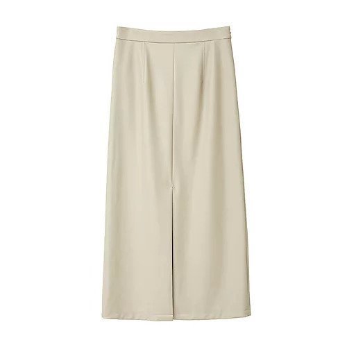 【マノフ/MANOF】のVEGAN LEATHER STRAIGHT SKIRT インテリア・キッズ・メンズ・レディースファッション・服の通販 founy(ファニー) 　ファッション　Fashion　レディースファッション　WOMEN　スカート　Skirt　シンプル　Simple　ストレート　Straight　スリット　Slit　バランス　Balance　フロント　Front　ベーシック　Basic　アイボリー|ID: prp329100004553435 ipo3291000000032183557
