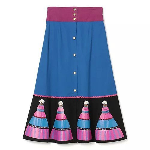 【ミュベール/MUVEIL】のドールプリントスカート インテリア・キッズ・メンズ・レディースファッション・服の通販 founy(ファニー) 　ファッション　Fashion　レディースファッション　Fashion for Women　スカート　Skirts　カラフル　Colorful Design　ガーリー　Girly, Feminine Style　チェック　Check, Plaid, Tartan　プリント　Print, Printed Pattern　ロング　Long, Long-Length　春　Spring　洗える　Machine Washable　purple&#215;blue|ID: prp329100004553453 ipo3291000000033343289