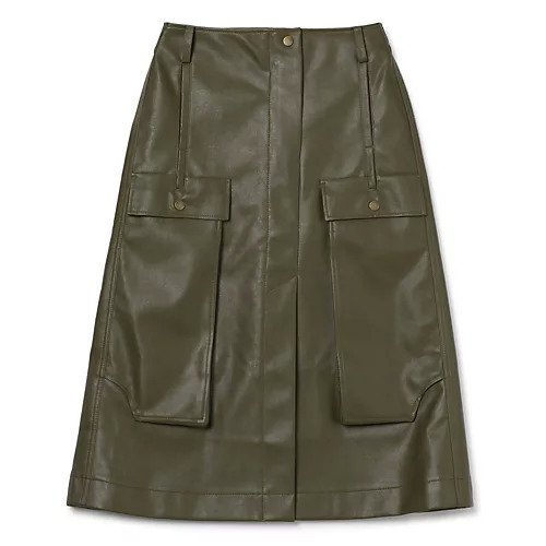 【レジーナピョウ/REJINA PYO】のDonna Skirt インテリア・キッズ・メンズ・レディースファッション・服の通販 founy(ファニー) 　ファッション　Fashion　レディースファッション　Ladies' Fashion Online　スカート　Skirt　クール　Cool　スリット　Slit　フロント　Front　ポケット　Pocket　洗える　Washable　FAUX LEATHER GREEN|ID: prp329100004553461 ipo3291000000032632220