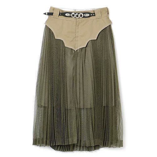 【トーガアルシーヴ/TOGA ARCHIVES】のPleated skirt Dickies SP インテリア・キッズ・メンズ・レディースファッション・服の通販 founy(ファニー) 　ファッション　Fashion　レディースファッション　WOMEN　スカート　Skirt　プリーツスカート　Pleated Skirts　コラボ　Collaboration　プリーツ　Pleats　ミックス　Mix　メッシュ　Mesh　beige|ID: prp329100004553478 ipo3291000000032351822