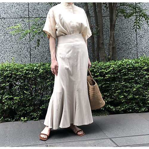 【エクラ/eclat】の麻混マーメードスカート 人気、トレンドファッション・服の通販 founy(ファニー)  ファッション Fashion レディースファッション Fashion for Women スカート Skirts エレガント 上品 Elegant 別注 Limited Edition, Custom Order 吸水 Absorbent, Quick-Dry 洗える Machine Washable other-2|ID: prp329100004553480 ipo3291000000034324153