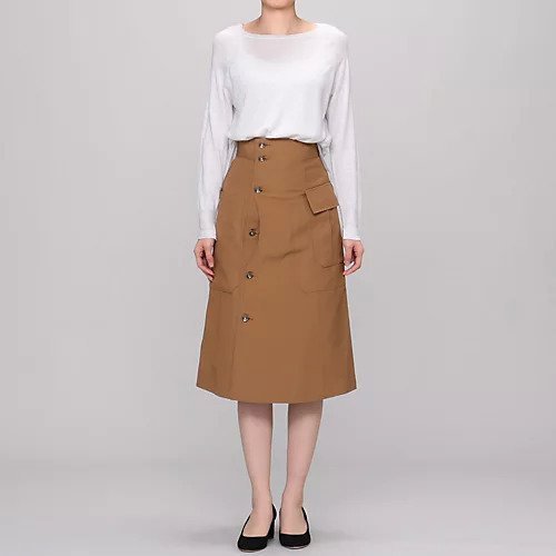 【ジーヴィージーヴィ/G.V.G.V.】のCARGO POCKET COTTON CANVAS SKIRT 人気、トレンドファッション・服の通販 founy(ファニー) 　ファッション　Fashion　レディースファッション　Fashion for Women　スカート　Skirts　カットソー　Cut and Sewn Top　スウェット / スエット　Sweatshirt, Sweatwear　フェミニン　Feminine, Girly　フラップ　Flap, Flap Pocket　フレア　Flare, Flared　ポケット　Pocket, Pocket Detail　other-2|ID: prp329100004553505 ipo3291000000033140923