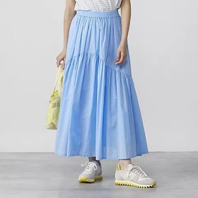 【スリー ドッツ/three dots】 tiered skirt人気、トレンドファッション・服の通販 founy(ファニー) ファッション Fashion レディースファッション WOMEN スカート Skirt ティアードスカート Tiered Skirts ギャザー Gather フレア Flare ロング Long |ID:prp329100004553508