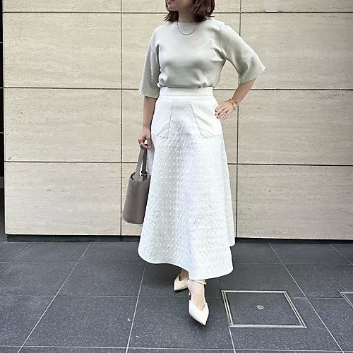 【ルームエイトブラック/Room no 8 BLACK】のニットフレアスカート 人気、トレンドファッション・服の通販 founy(ファニー) 　ファッション　Fashion　レディースファッション　WOMEN　スカート　Skirt　Aライン/フレアスカート　Flared A-Line Skirts　ドレープ　Drape　フロント　Front　ポケット　Pocket　洗える　Washable　other-2|ID: prp329100004553524 ipo3291000000032352544