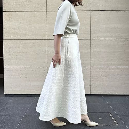 【ルームエイトブラック/Room no 8 BLACK】のニットフレアスカート 人気、トレンドファッション・服の通販 founy(ファニー) 　ファッション　Fashion　レディースファッション　WOMEN　スカート　Skirt　Aライン/フレアスカート　Flared A-Line Skirts　ドレープ　Drape　フロント　Front　ポケット　Pocket　洗える　Washable　other-3|ID: prp329100004553524 ipo3291000000032352546
