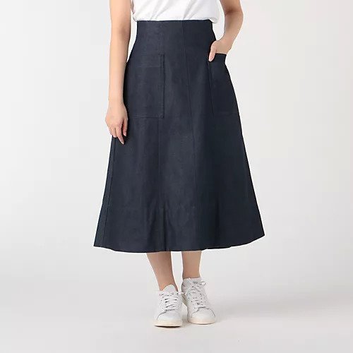 【トゥエルブクローゼット/12closet】の【洗える】Aライン デニムフレアスカート インテリア・キッズ・メンズ・レディースファッション・服の通販 founy(ファニー) 　ファッション　Fashion　レディースファッション　WOMEN　スカート　Skirt　Aライン/フレアスカート　Flared A-Line Skirts　10月号　October Issue　コンパクト　Compact　デニム　Denim　洗える　Washable　インディゴ|ID: prp329100004553533 ipo3291000000032184006